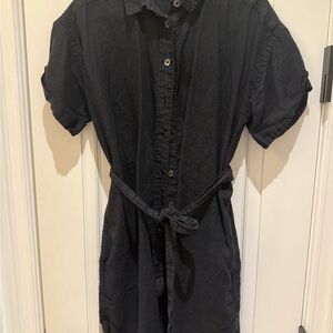J. Crew Black Button-down Dress/Cover up